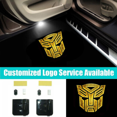 2Pcs Wireless Transformers Autobot Logo Car Door Laser Projector Shadow Lights