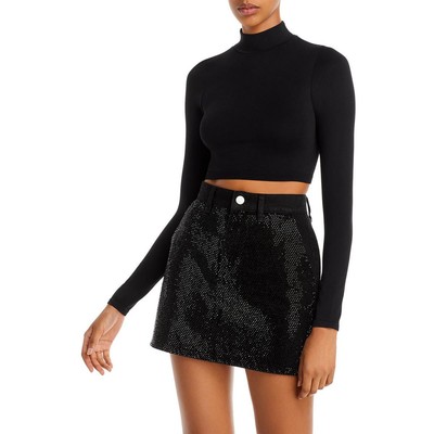

Черная укороченная женская футболка Intimately Free People Top  BHFO 7102, Черный