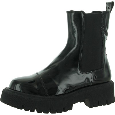 

Патентованные ботинки челси Steve Madden Womens Aboard без застежек Обувь BHFO 5807, Black patent, Aboard