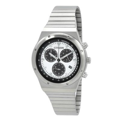 Pre-owned Citizen Collection Record Label 1984 Chronograph At2541-54a Eco-drive Watch 38mm