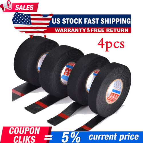 4 Rolls Cloth Tape Wire electrical wiring harness car auto suv truck 19mm*15m