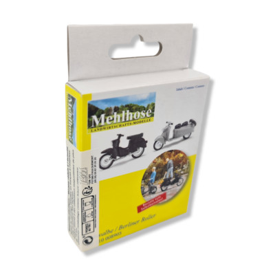 2 scooters miniatures Mehlhose 210 008905 - HO 1/87 - Berlin Roller/schwalbe