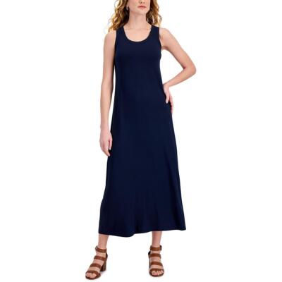 

Женское темно-синее вязаное длинное платье макси без рукавов Style - Co. Petites  BHFO 4000, Industrial blue