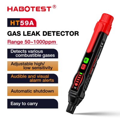 HABOTEST HT59A Digital Natural Gas Leak Detector Alarm Gas Leak Monitor for Home