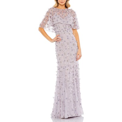 Женское официальное вечернее платье Mac Duggal с фиолетовыми украшениями, 10 BHFO 6186