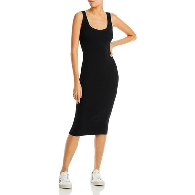 Cotton Citizen Womens Verona Black Ribbed Knee Tank Midi Dress L BHFO 2837