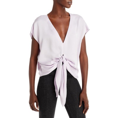 Женская светло-фиолетовая блузка с V-образным вырезом и присборенным верхом от Ramy Brook, рубашка XS BHFO 8455