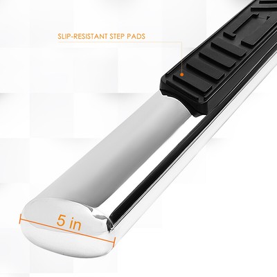 For 09-20 Dodge Ram Truck Crew Oval 5" Side Step Nerf Bar Running Board Chrome