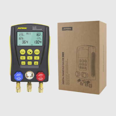 AUTOOL Refrigeration Digital Manifold Gauge HVAC Vacuum Pressure Temp Tester