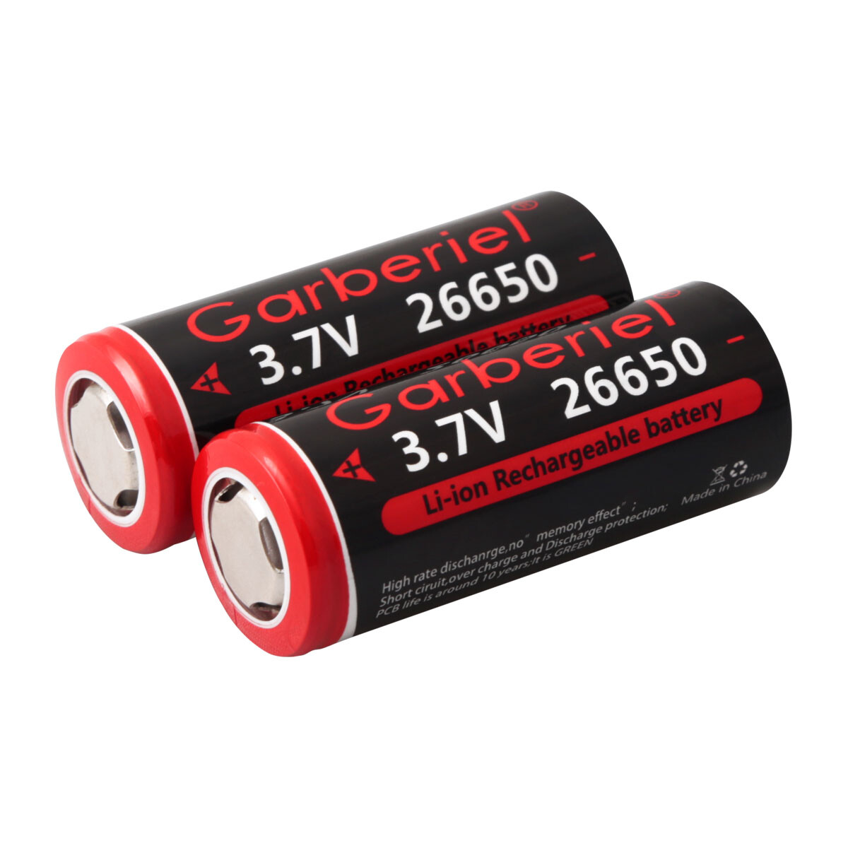 26650 Battery Flat Top Li-ion 3.7V Rechargeable Batteries for LED Flashlight Toy