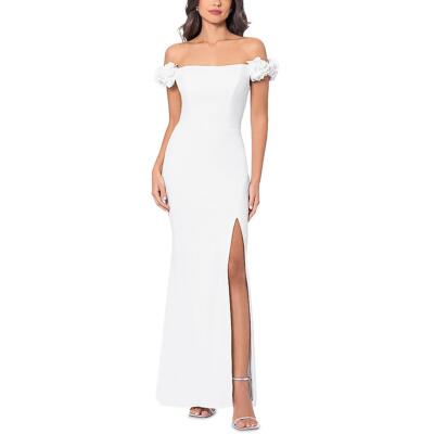 Aqua Womens White Corset Off-The-Shoulder Formal Evening Dress Gown 2 BHFO 7991