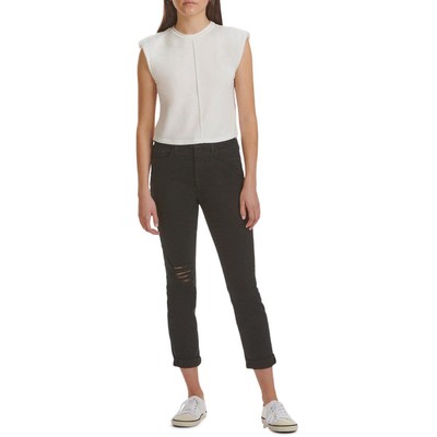 

7 For All Mankind Женские зауженные джинсы-бойфренды с высокой посадкой, Black destroy, 7G003434