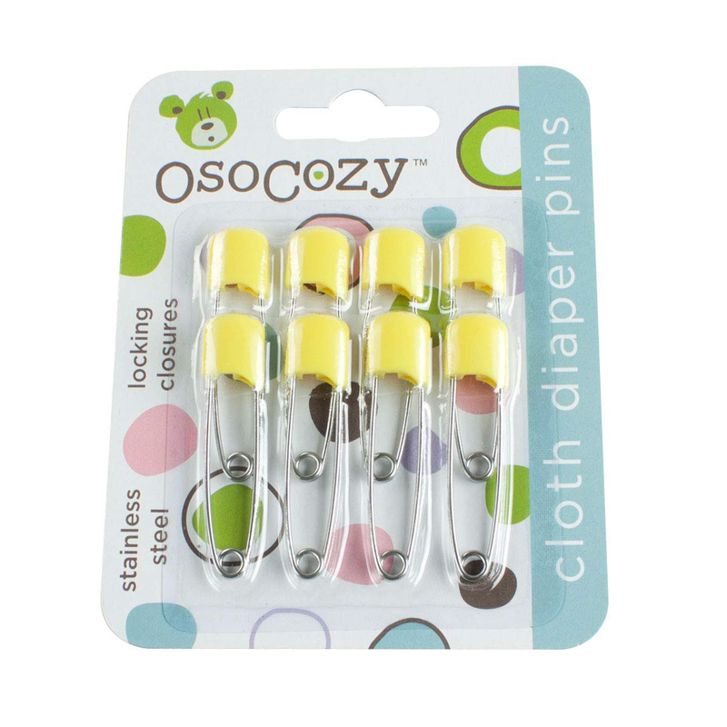 Stainless Steel Diaper Pins with Safe Locking Closures Colorful Laundry Pins 8CT