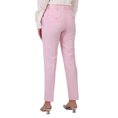 Pre-owned Burberry Ladies Pale Candy Pink Straight-leg Tailored Trousers