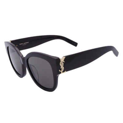 Pre-owned Saint Laurent Grey Butterfly Ladies Sunglasses Sl M95/f 001 56 Sl M95/f 001 56 In Gray