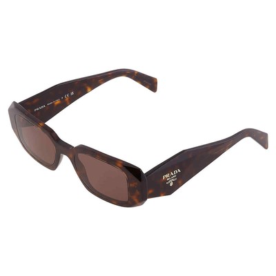 Pre-owned Prada Brown Rectangular Ladies Sunglasses Pr 17ws 2au8c1 49 Pr 17ws 2au8c1 49