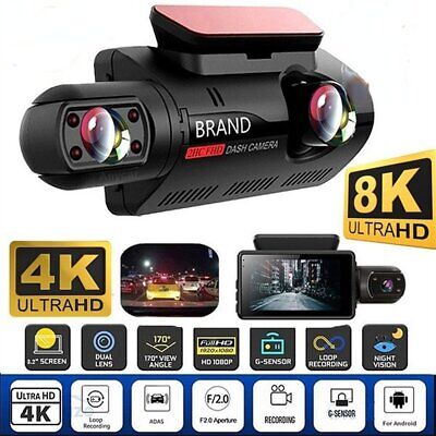 1080P Dual Lens Car DVR Dash Cam Video Recorder G-Sensor Front and Inside Camera