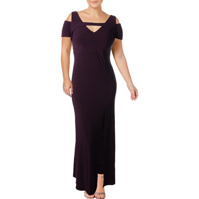 

Женское фиолетовое вечернее платье с открытыми плечами Nightway Plus  BHFO 4094, Plum