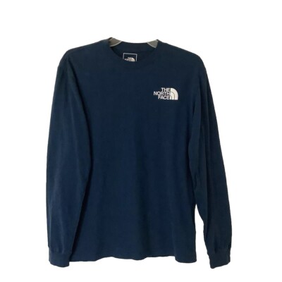 The North Face Never Stop Exploring Box Logo Mens Sz. S Long Sleeve T-Shirt Blue
