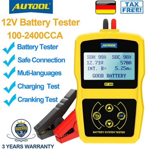 12V Auto Batterietester Batterieladegeräte Testgerät Diagnosegerät PKW OBD KFZ