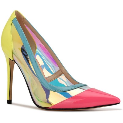 Женские синие туфли-лодочки Nine West из искусственной кожи с цветными блоками 5 средних размеров (B, M) BHFO 2704