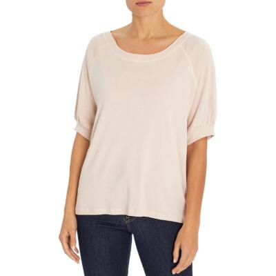 

Женская футболка Three Dots Rose Tan с круглым вырезом и рукавами до локтя  BHFO 0005, Rose dust