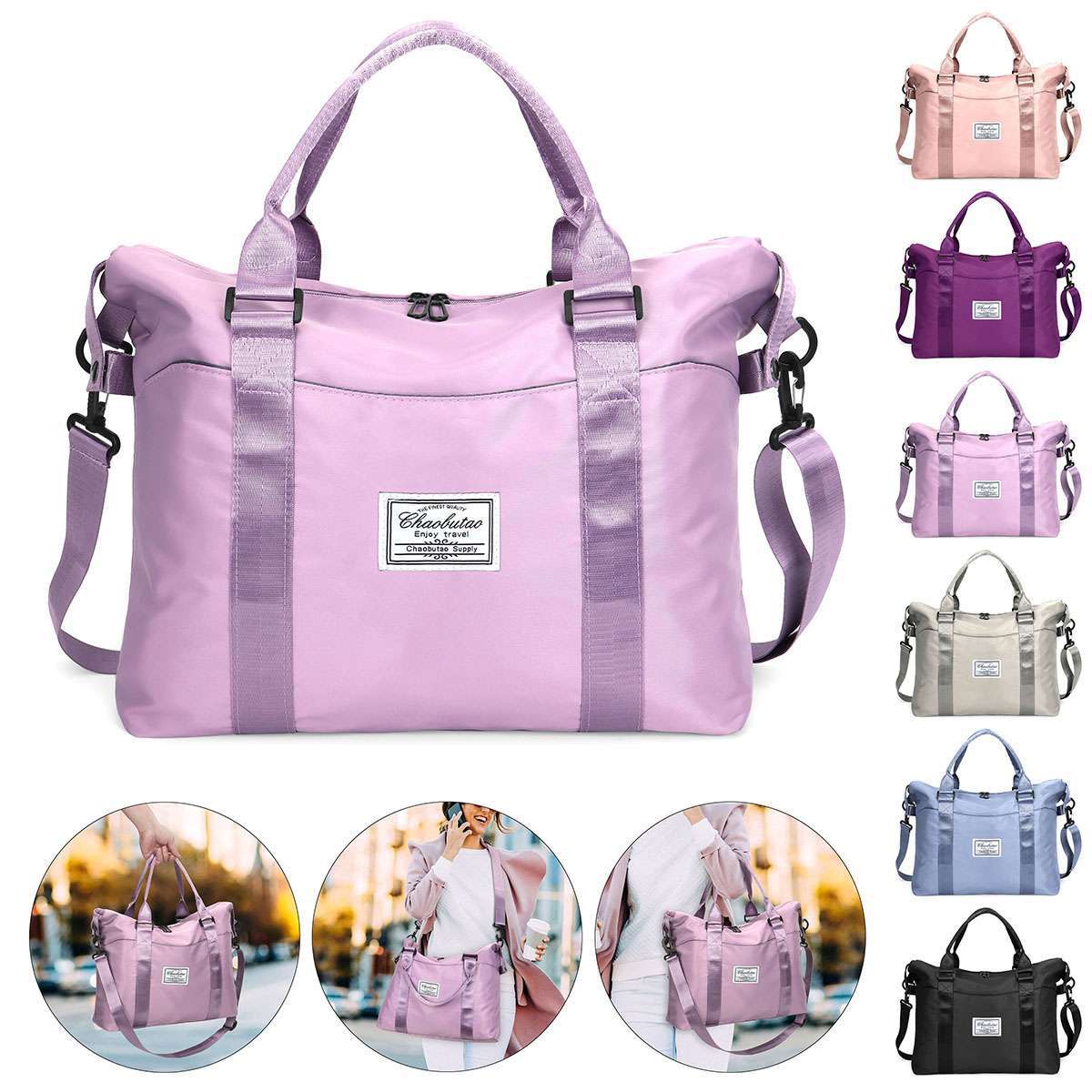 Women Tote Duffel Bag Folding Large Capacity Gym Travel Wate
