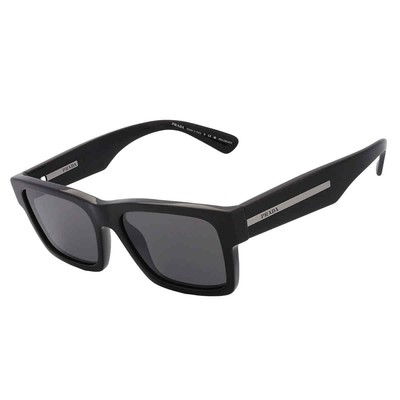 Pre-owned Prada Polarized Black Square Men's Sunglasses Pr 25zs 1ab08g 56 Pr 25zs 1ab08g
