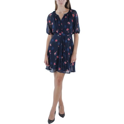 Женское синее облегающее платье-клеш DKNY Petites 0P BHFO 7061