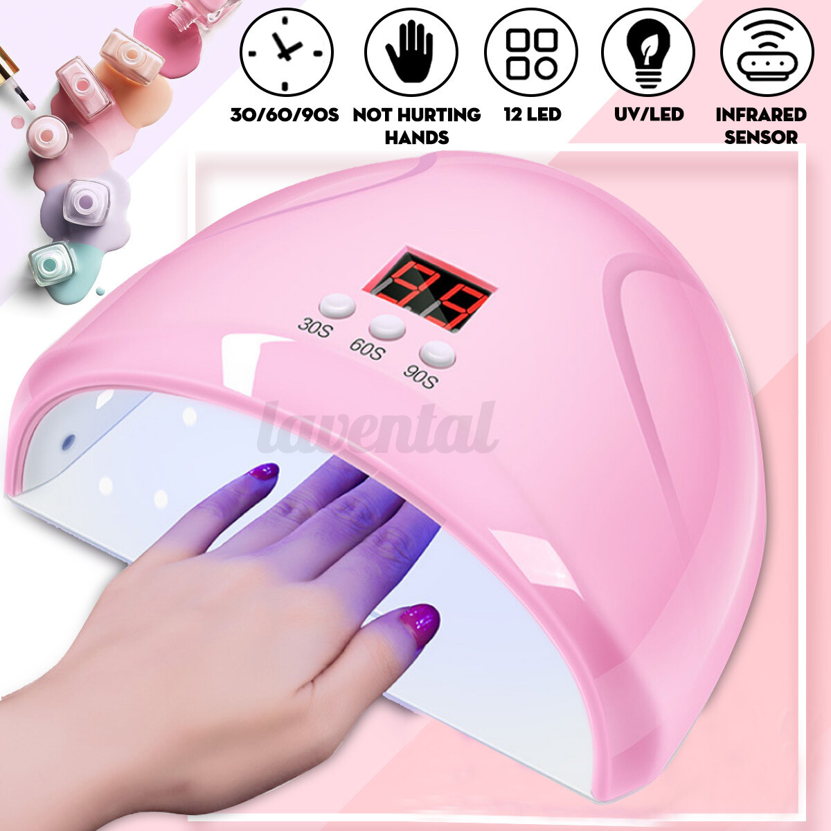 200W LED UV Lampe Nagel Trockner Lichthärtungsgerät Gel Dryer Maniküre Drei 