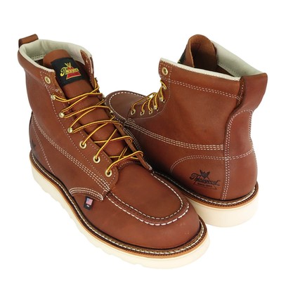 Pre-owned Thorogood Men's American Heritage 6" Toe Maxwear Wedge Soft Toe Work Boot T In Brown