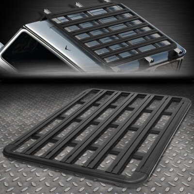 60x48 АЛЮМИНИЕВЫЙ БАГАЖНИК НА КРЫШУ АВТОМОБИЛЯ / ВНЕДОРОЖНИКА ВЕРХНЯЯ ГРУЗОВАЯ СУМКА / КОРЗИНА ДЛЯ БАГАЖА ЧЕРНЫЙ