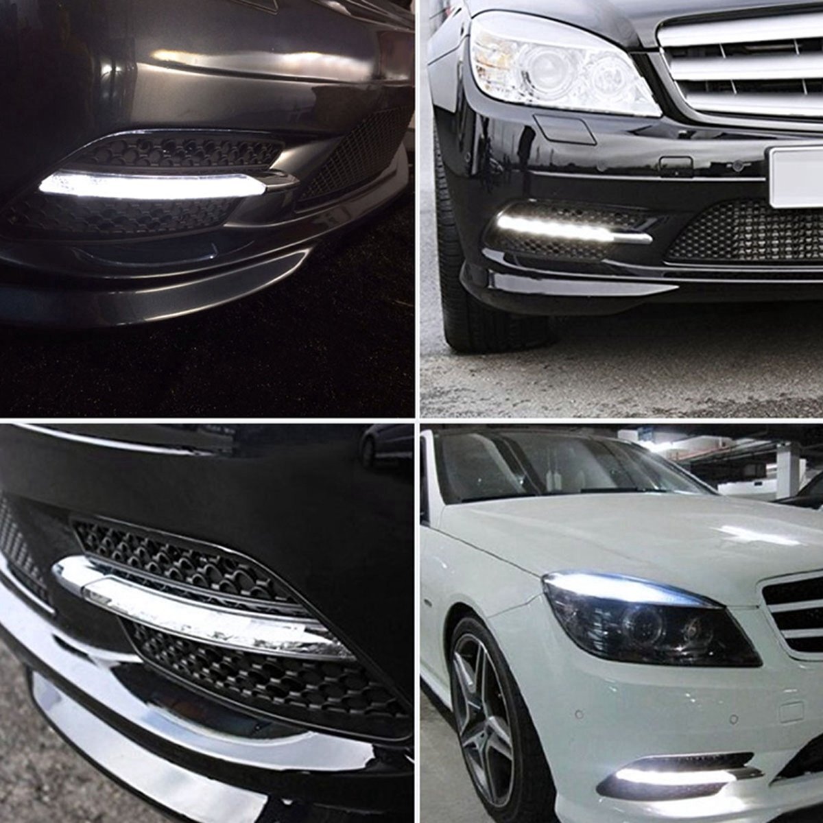 LED DRL Fog Lamps Daytime Running Lights For BENZ W204 C300 Sport 2008-2011