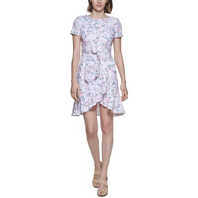 

Calvin Klein Женское розовое платье до колена с рюшами-тюльпанами  BHFO 6347, Blossom