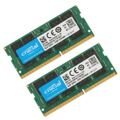 Crucial 16GB Kit (2x 8GB) DDR4 -2400 Notebook RAM 2Rx8 PC4-19200 Memory SO-DIMM