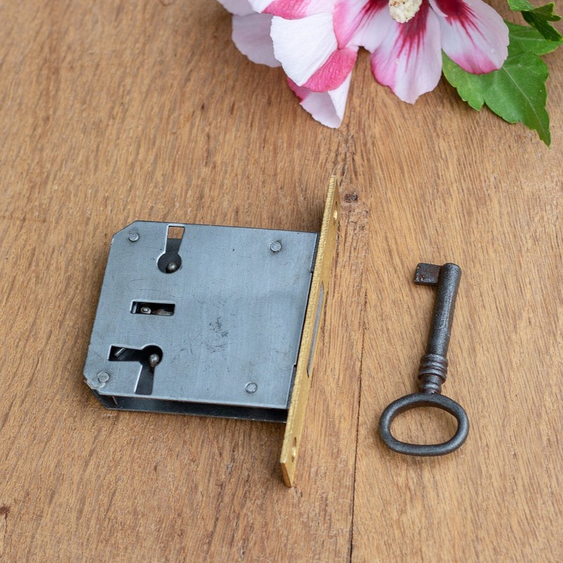 Einsteckschloss Mit EisenschlÃ¼Ssel MÃ¶Belschloss Messing, Dorn 45 R/L