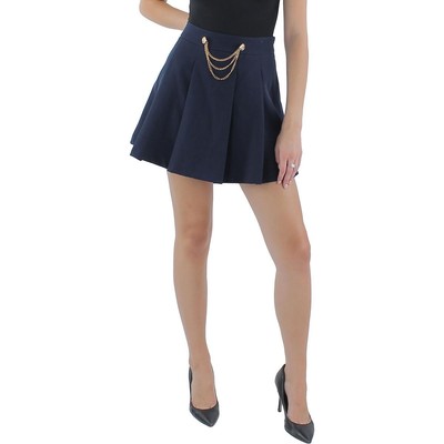 Короткая дневная мини-юбка Aqua Womens темно-синего цвета в складку XL BHFO 7461
