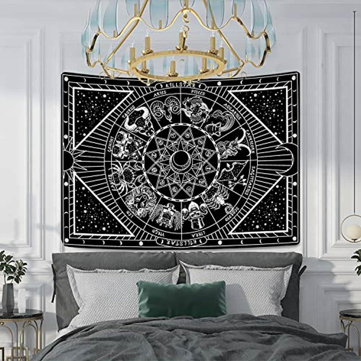 51X59in 12 Constellation Tapestry Moon Star Sun Celestial ...
