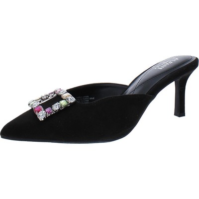 Женские шлепанцы Alfani Selinah из искусственной замши черного цвета 7 Medium (B,M) BHFO 4912