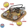 FLEOR Pre-wired Guitar Wiring Harness Kit 2T2V 500K 473J 200V 0.047uF 3 Way Switch Circuit for SG Guitar Replacement