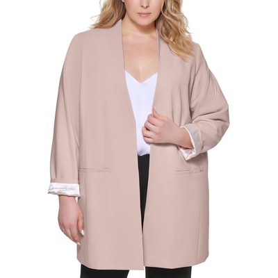 

Calvin Klein Женский розовый пиджак для офиса с открытым передом плюс 20 Вт BHFO 1569, Blush