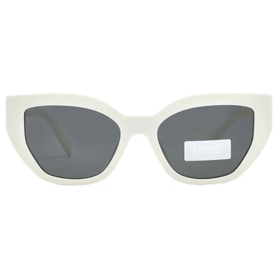 Pre-owned Prada Darl Grey Cat Eye Ladies Sunglasses Pr A09s 1425s0 53 Pr A09s 1425s0 53 In Gray