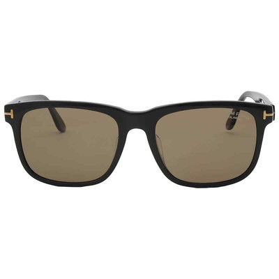 Pre-owned Tom Ford Stephenson Polarized Brown Square Men's Sunglasses Ft0775 01h 56