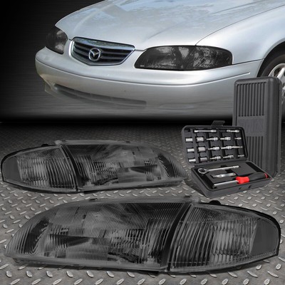 ДЛЯ 98-99 MAZDA 626 ДЫМЧАТЫЙ КОРПУС, ПРОЗРАЧНЫЕ УГЛОВЫЕ ФАРЫ ГОЛОВНОГО СВЕТА + НАБОР ИНСТРУМЕНТОВ