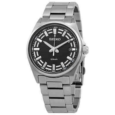 Мужские часы Seiko Classic с черным кварцевым циферблатом SUR505P1