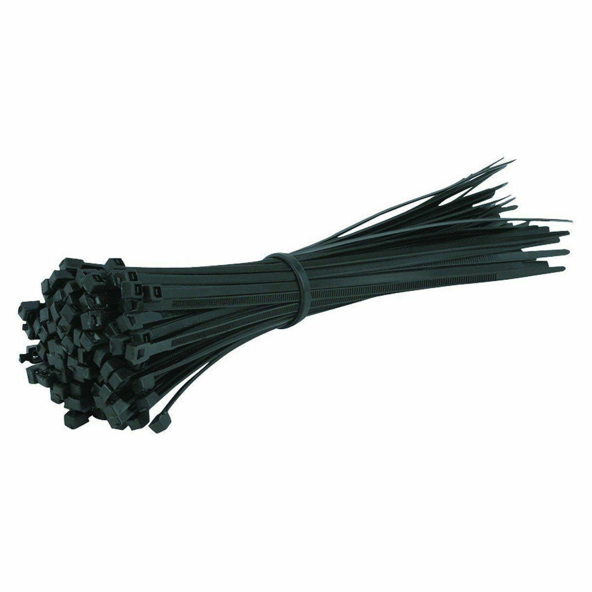 200 BLACK CABLE TIES 10/'/' Strong Nylon Plastic Zip Tie Strap Wire Black Ties
