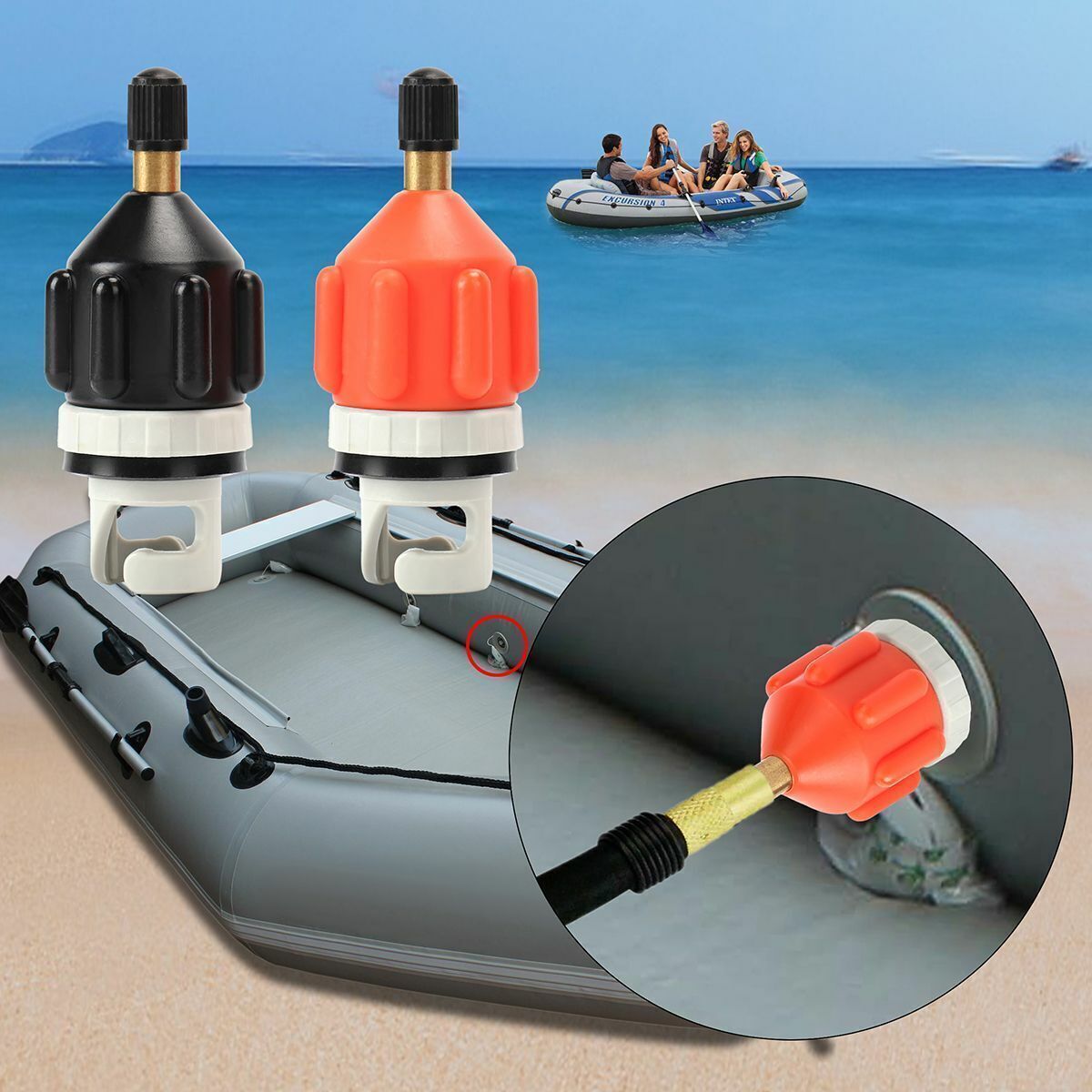 Intex Excursion 4 Intex Excursion 5-Person Inflatable Raft With Fishing ...
