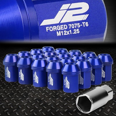 J2 ENGINEERING 7075 АЛЮМИНИЙ M12X1.25 20ШТ 35 ММ ГАЙКА С ЗАКРЫТЫМ НАКОНЕЧНИКОМ + ПЕРЕХОДНИК СИНИЙ