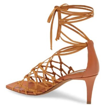 

Stella McCartney Женские туфли на квадратном каблуке с завязками на щиколотке BHFO 1755, Коричневый, Knotted