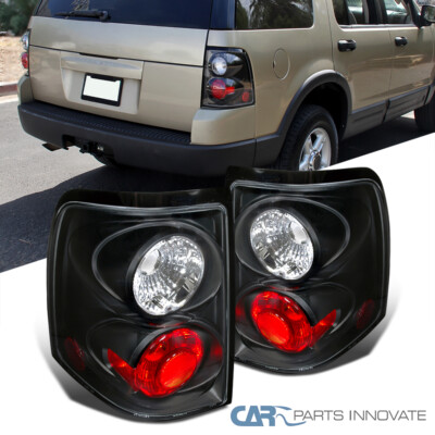 Black Fits 2002-2005 Ford Explorer 4Dr Tail Lights Brake Lamps Pair Replacement